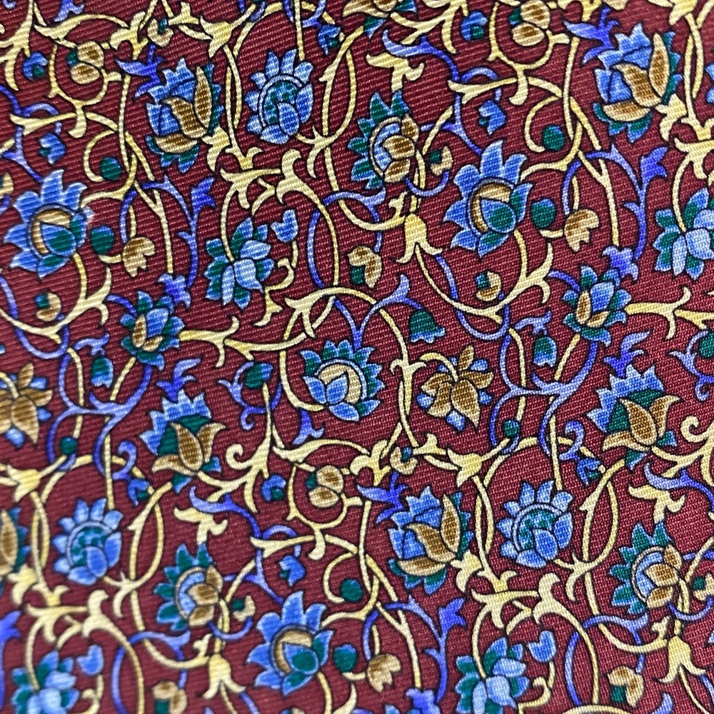 Metropolitan Museum of Art Silk Tie Burgundy Floral Gold Blue Museum Neck Tie